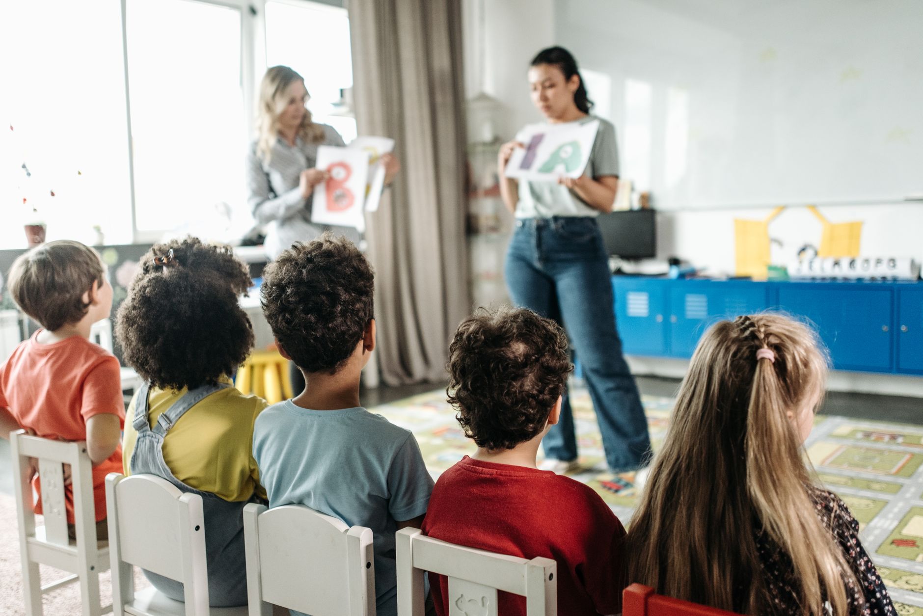 Children learning together in a classroom
